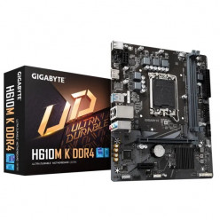 GIGABYTE H610M K DDR4, Socket 1700, Intel® H610 (13/12th Gen CPU), Dual 2xDDR4-3200, HDMI, CPU Intel graphics, 1xPCIe X16 4.0, 2xSATA3, 1xM.2, 1xPCIe X1, ALC897 7.1, 1xGbE LAN, 4xUSB3.2, mATX